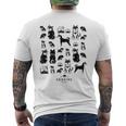 黒柴たくさん かわいい柴犬 柴犬イラスト メンズTシャツ バックプリント