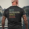 12Th Wedding Anniversary Husbandince 2008 メンズTシャツ バックプリント 高齢者への贈り物