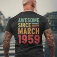 1959年3月から素晴らしい70歳の誕生日プレゼント。 メンズTシャツ バックプリント 高齢者への贈り物