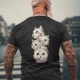 4 匹のかわいい猫 猫愛好家に最適 メンズTシャツ バックプリント 高齢者への贈り物