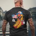 4Th Of July Hotdog Fourth Of July Patriotic Usa Flag Men's T-shirt Back Print Gifts for Old Men