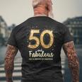 50歳の誕生日 50歳と素晴らしさの半世紀 メンズTシャツ バックプリント 高齢者への贈り物
