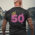 50歳の誕生日 王冠 50歳の誕生日 メンズTシャツ バックプリント 高齢者への贈り物