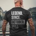 57歳の誕生日 ヴィンテージ レトロ 面白い 57歳 10月 1966 メンズTシャツ バックプリント 高齢者への贈り物