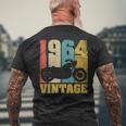 61 歳の誕生日バイカーギフトtシャツ-ヴィンテージ1964バイク メンズTシャツ バックプリント 高齢者への贈り物