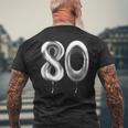 80歳の誕生日バルーン 装飾バルーン 80年目 メンズTシャツ バックプリント 高齢者への贈り物