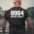 ホワイト 8964 Never Forgetelf-Defense メンズTシャツ バックプリント 高齢者への贈り物