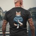 A Cozy Cat Wear Aweater And お揃い パンツ メンズTシャツ バックプリント 高齢者への贈り物