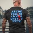 Abc アルファベット I Love You 英語 先生 バレンタインデー メンズTシャツ バックプリント 高齢者への贈り物