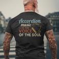 Accordion Music Is Theoice Of Theoul アコーディオン メンズTシャツ バックプリント 高齢者への贈り物