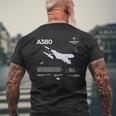 Airbus-A318 エアクラフト ホワイト メンズTシャツ バックプリント 高齢者への贈り物