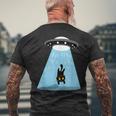 Alien Cat Abduction Ufo Cat Alien Abduction メンズTシャツ バックプリント 高齢者への贈り物