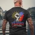 I Am Not A Filipino For Nothing ファイトサポーター サラ・ドゥテルテ メンズTシャツ バックプリント 高齢者への贈り物
