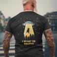 Area 51 Ufoハンターtシャツ エイリアン誘拐 I Want To Believe メンズTシャツ バックプリント 高齢者への贈り物