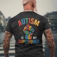 Autism Is Myuperpower 自閉症啓発パズル プライド メンズTシャツ バックプリント 高齢者への贈り物