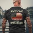 Awesome Like My Daughter Usa Flag Fathers Day Vintage Men's T-shirt Back Print Gifts for Old Men
