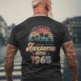 Awesomeince 1965 パームツリー 60歳の誕生日 メンズTシャツ バックプリント 高齢者への贈り物
