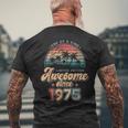Awesomeince 1975 パームツリー 50歳の誕生日 メンズTシャツ バックプリント 高齢者への贈り物