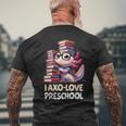 I Axo Love Presschool Axolotl 新学期読書 メンズTシャツ バックプリント 高齢者への贈り物