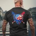 Baseball Drip Boys Dripping Ice Cream Baseball American Flag Men's T-shirt Back Print Gifts for Old Men