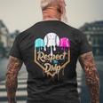 Baseball Drip Boys Ice Cream Waffle Home Plate Respect Drip Men's T-shirt Back Print Gifts for Old Men