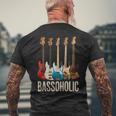 Bassoholic ベースギタープレーヤーのベーシストのコレクターのためのギフトbass メンズTシャツ バックプリント 高齢者への贈り物