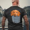 Beagle In My Pocket シャツ かわいい子犬 ダックスフンド ドッグシャツ メンズTシャツ バックプリント 高齢者への贈り物