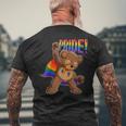 Bear I Lgbtq Flag I レインボー フラッグ I Gay Pride メンズTシャツ バックプリント 高齢者への贈り物