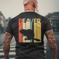 Beaver ビーバー 動物 メンズTシャツ バックプリント 高齢者への贈り物