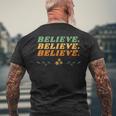 Believe Inspirational Motivational Message Of Hope メンズTシャツ バックプリント 高齢者への贈り物