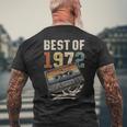 Best Of 1972 カセットテープ 53年 音楽 レトロ 誕生日 メンズTシャツ バックプリント 高齢者への贈り物