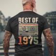 Best Of 1975 オールド・カセット 50歳の誕生日 レトロ メンズTシャツ バックプリント 高齢者への贈り物