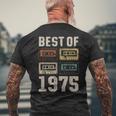 Best Of 1975 カセットテープ・レトロ 50歳の誕生日 メンズTシャツ バックプリント 高齢者への贈り物