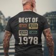 Best Of 1978 カセットテープ・レトロ 47歳の誕生日 メンズTシャツ バックプリント 高齢者への贈り物
