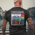 Best Ofintage 1978 45歳の誕生日ギフト メンズ カセット メンズTシャツ バックプリント 高齢者への贈り物