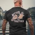 Better Together バレンタインデー カモノハシ カップル ラブ ハッピー メンズTシャツ バックプリント 高齢者への贈り物