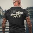 Bigfoot Deer Hunting Usa Flag Deer Hunting Buck Season Men's T-shirt Back Print Gifts for Old Men