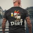 Bock Auf Dart ヤギとビールジョッキ 面白いダーツプレーヤー メンズTシャツ バックプリント 高齢者への贈り物