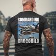 Bombardino Crocodilo イタリアンブレインロットミーム メンズTシャツ バックプリント 高齢者への贈り物