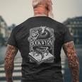 Book Wyrm Bookwyrm ドラゴンリーディングラバー アンティーク調 メンズTシャツ バックプリント 高齢者への贈り物