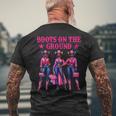Boots On The Ground Fashion Western Melanin Black Cowgirl Men's T-shirt Back Print Gifts for Old Men