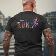 Born To Run マラソンランナー スポーツ カラフルtシャツ メンズTシャツ バックプリント 高齢者への贈り物