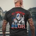 Bruh Bigfoot Merica Rock American Flag Patriotic 4Th Of July Men's T-shirt Back Print Gifts for Old Men