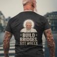 Build Bridges Not Walls 教皇フランシスコ ヴィンテージtシャツ メンズTシャツ バックプリント 高齢者への贈り物