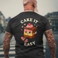 Cake It Easy Take It Easy Fruit メンズTシャツ バックプリント 高齢者への贈り物