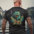 Catzilla ビンテージ 面白い かわいい 猫 アート メンズTシャツ バックプリント 高齢者への贈り物