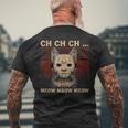 Ch Ch Chニャー ニャー 怖いフライデー ファニー ハロウィン メンズTシャツ バックプリント 高齢者への贈り物