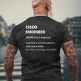 Cisco エンジニアギフト メンズTシャツ バックプリント 高齢者への贈り物