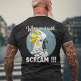 Cockatoo Meme T、面白い叫び声を上げているキバタン メンズTシャツ バックプリント 高齢者への贈り物