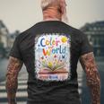 Color Our World Summer Reading Book Wildflowers Butterflies Men's T-shirt Back Print Gifts for Old Men